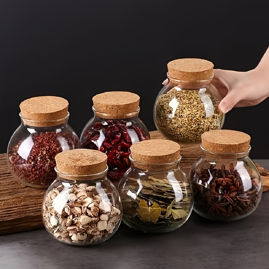 Food Storage Glass Round - 500ML Clear Glass Storage Canister,Round Decorative