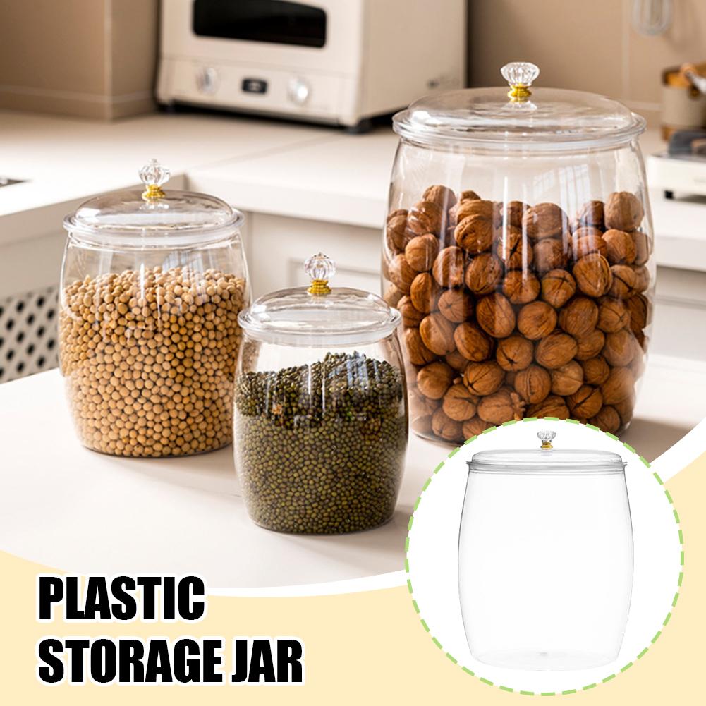Food Storage With Lids - Large Transparent Plastic Sealed Jar with