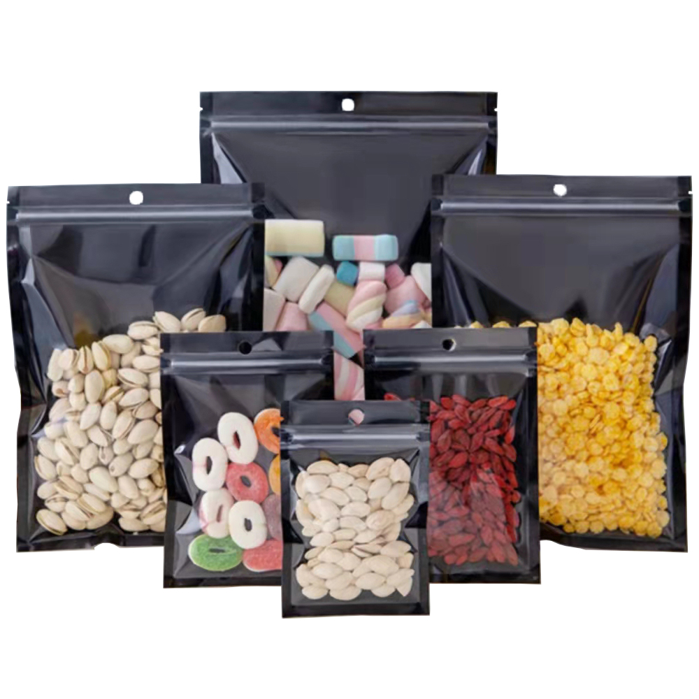 Ziploc Food Storage - 100Pcs Clear Black Aluminum Foil Zip