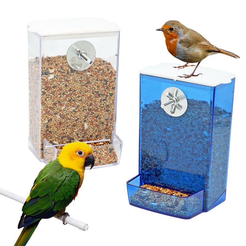 Portion Control Container - Automatic Bird Feeder Parrot Quail Cage