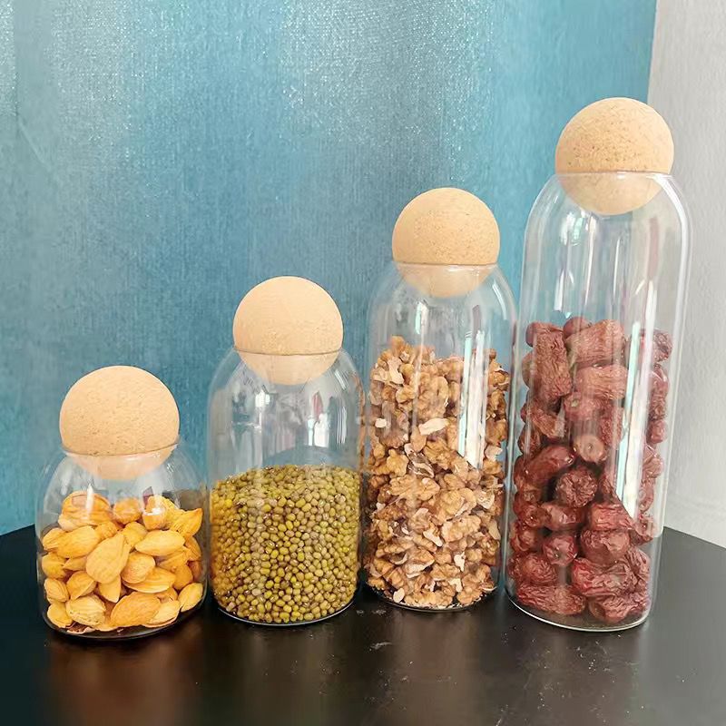 Clear Glass Storage Jars With  - Food Storage Glass Round recension och pris