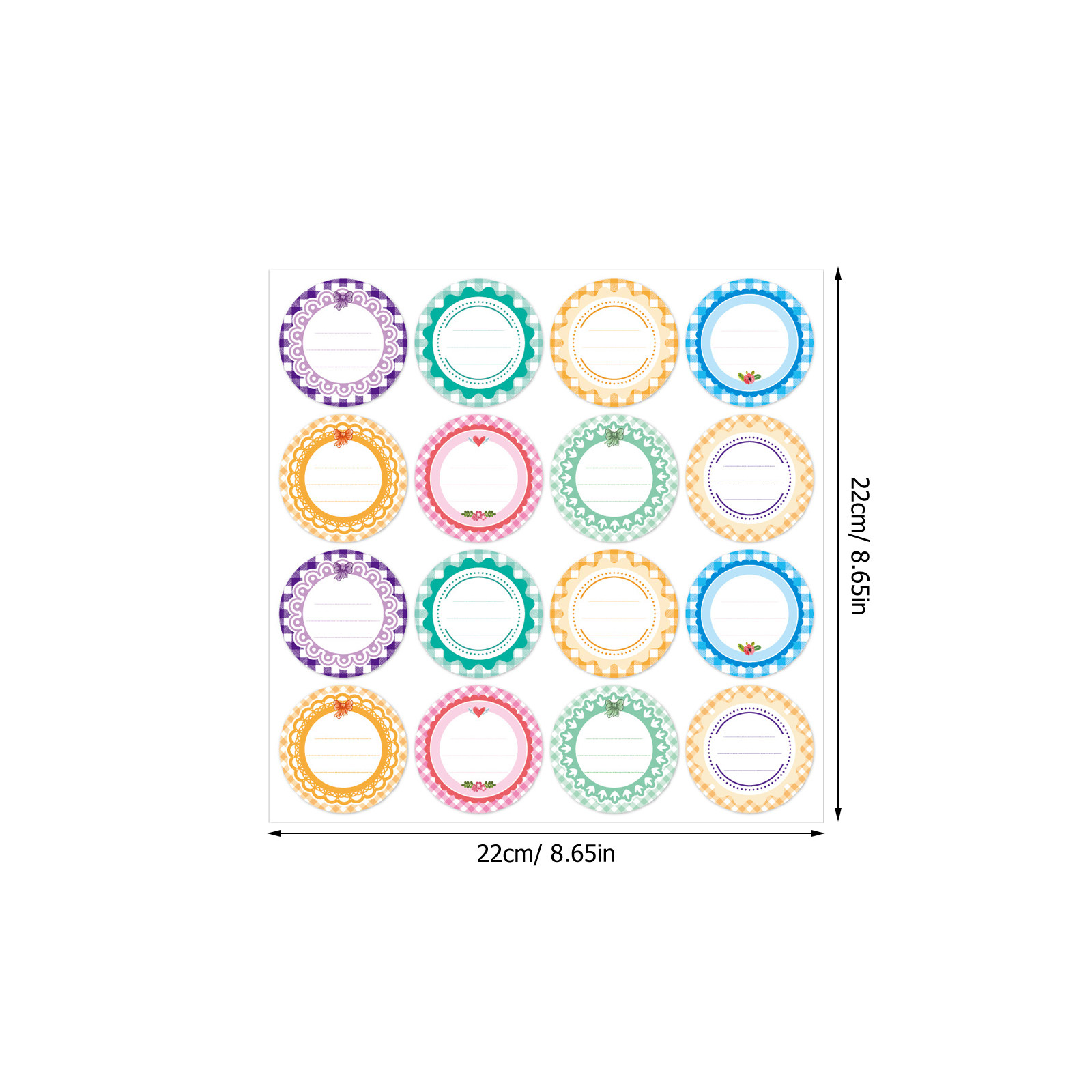 20Sheets Colored Round Waterpr - Food Storage Glass Round recension och pris