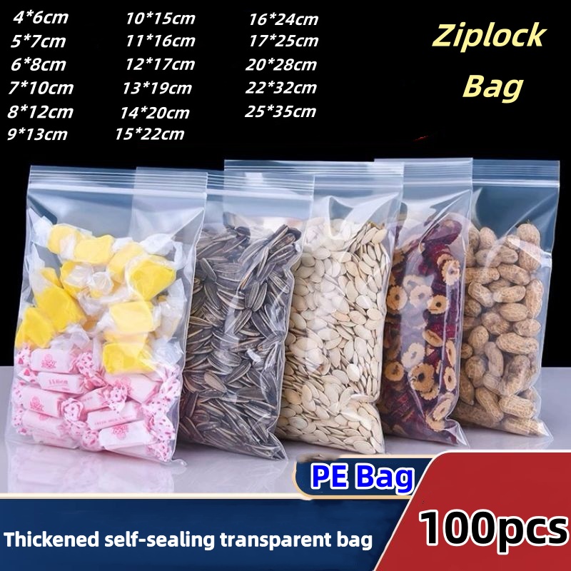 Clear Bags Ziplock Food Storag - Food Storage With Lock recension och pris