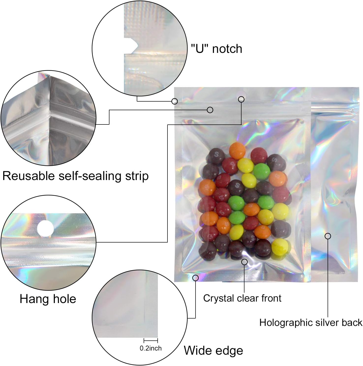 50/10PCS Laser Sealing Bags Pl - Ziploc Food Storage recension och pris