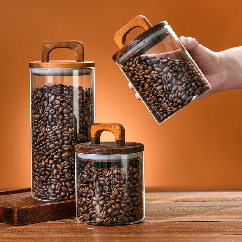 700-2100ml Wood Lid Glass Jar  - Glass Food Storage Xl recension och pris