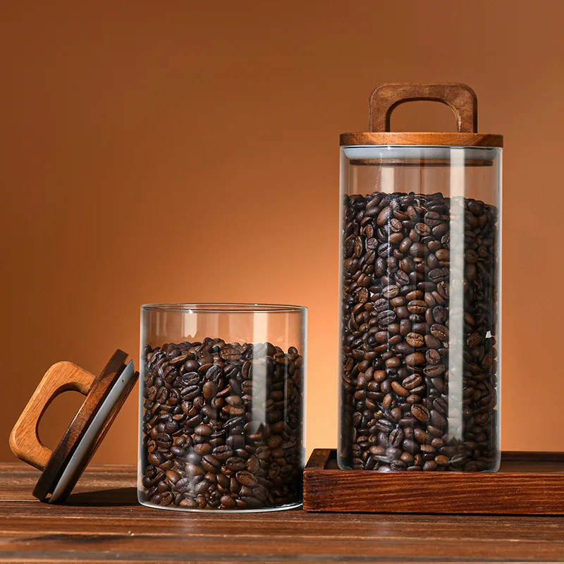 700-2100ml Wood Lid Glass Jar  - Glass Food Storage Xl recension och pris