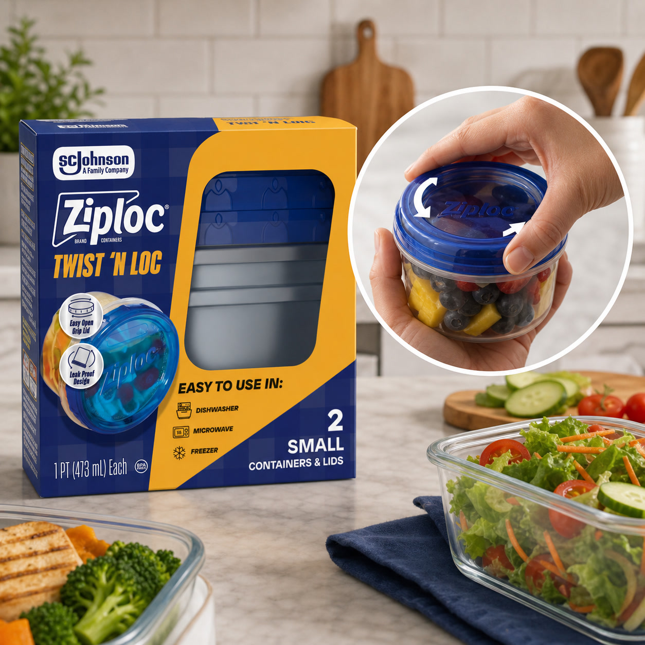 2ct Small Twist Lock Food Stor - Food Storage With Lock recension och pris
