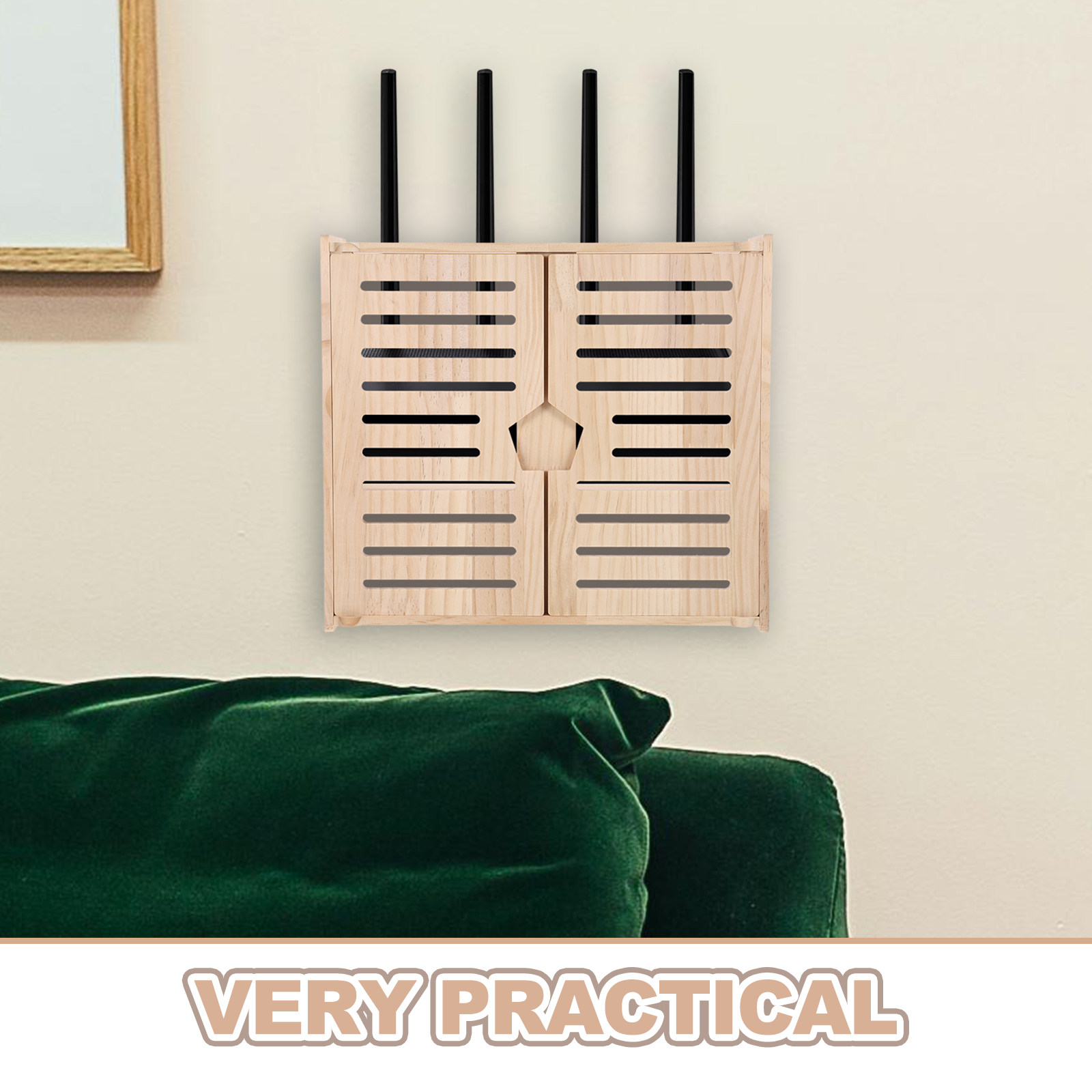Wall Mount Wood WiFi Router St - Food Storage Management recension och pris