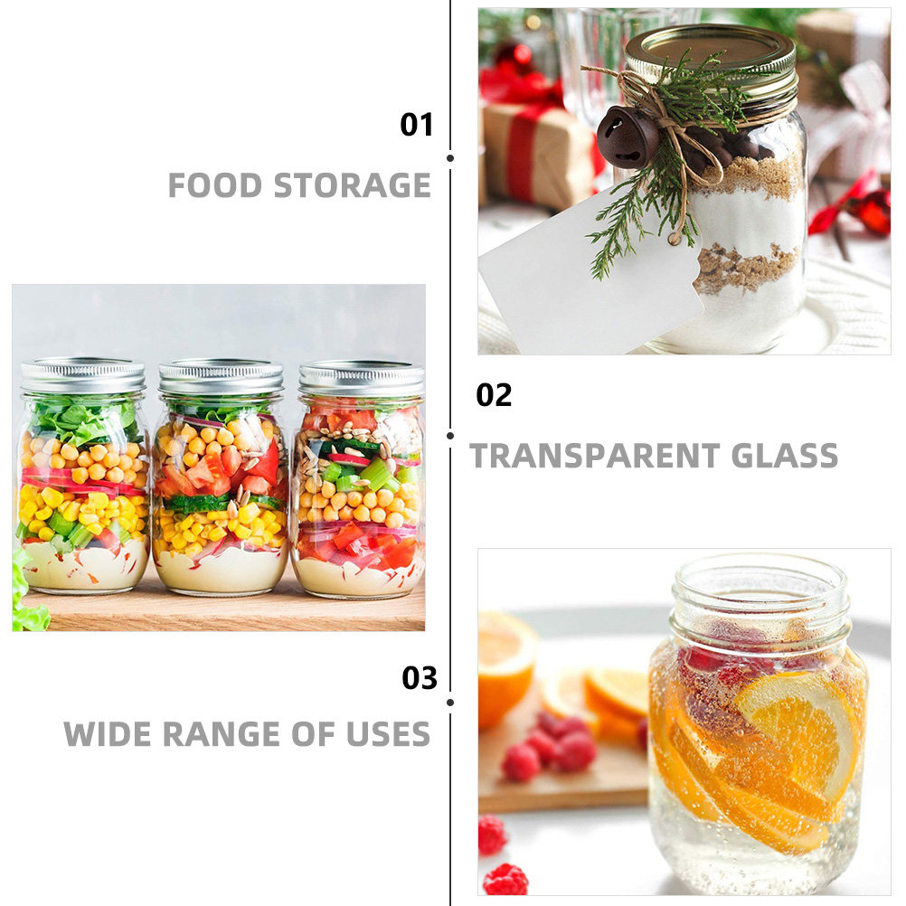 6Pcs Transparent Round Glass J - Food Storage With Lids recension och pris