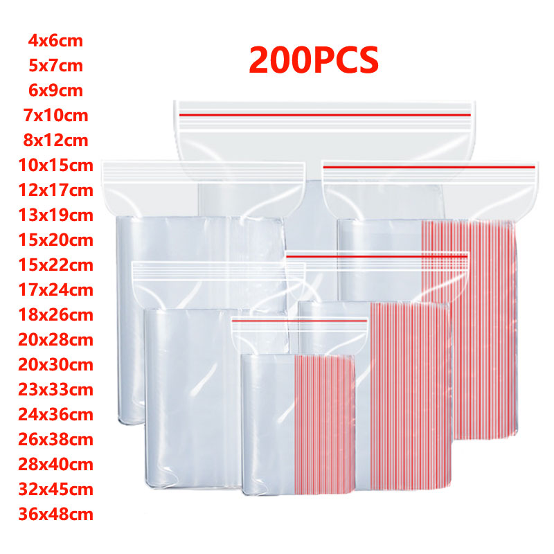 100/200Pcs Small Zip Lock Plas - Ziploc Food Storage recension och pris