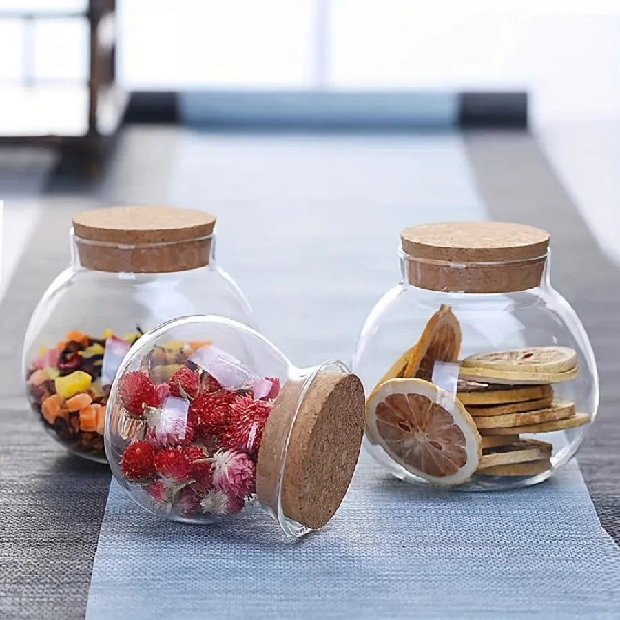 1/3pc Storage Containers 500ML - Food Storage Glass Round recension och pris