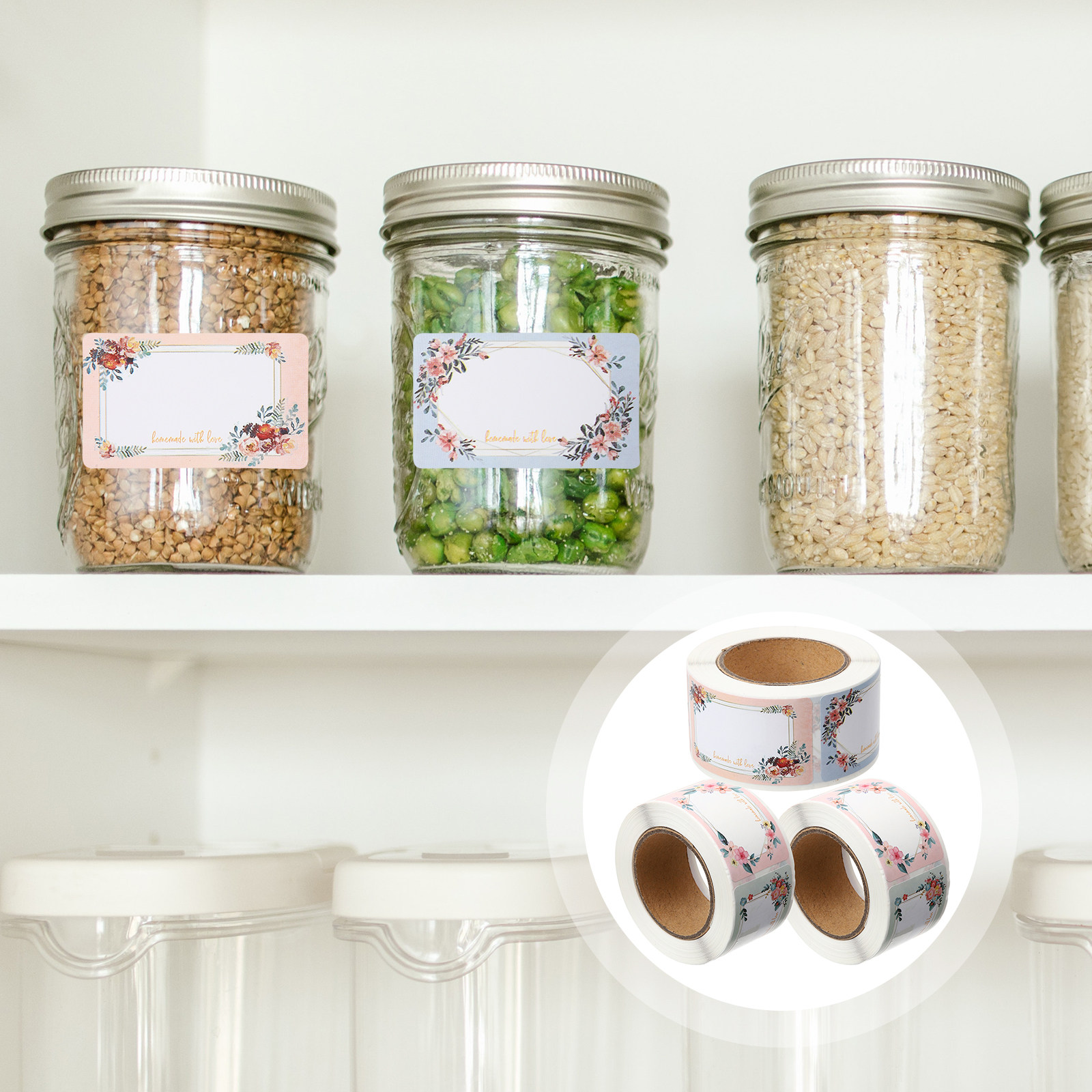 3 Rolls Blank Name Labels Stic - Food Storage Design recension och pris