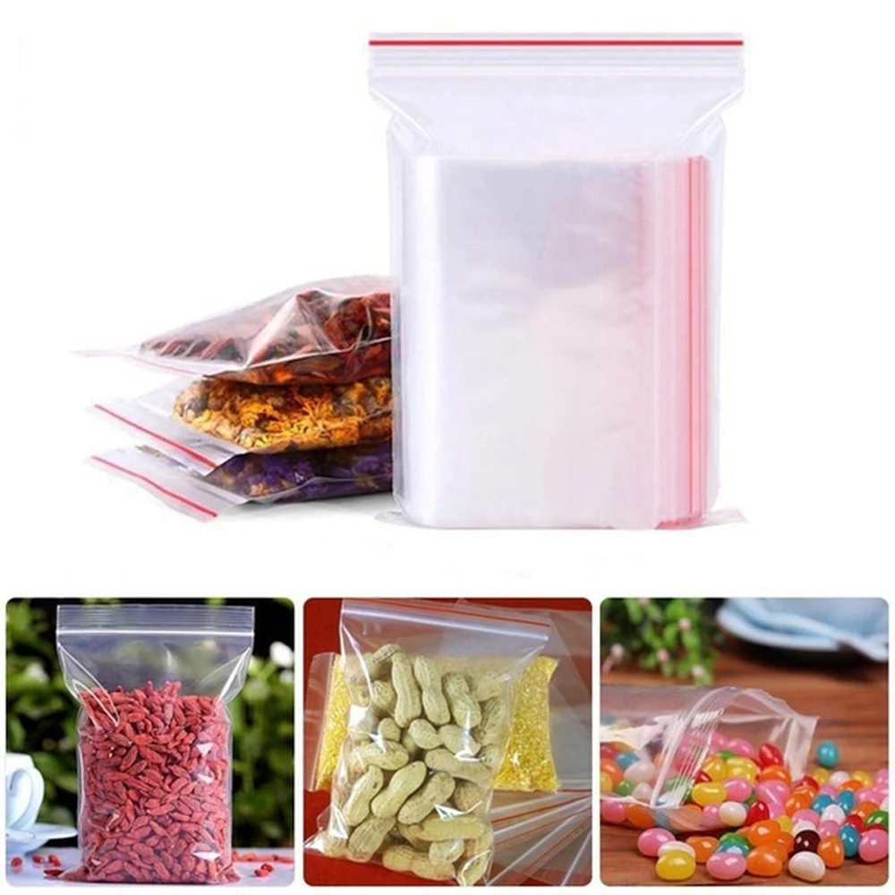 100-1000Pcs Reclosable Transpa - Ziploc Food Storage recension och pris